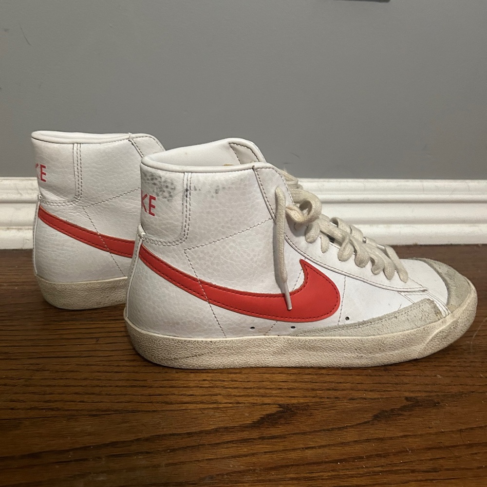 orange and white nike blazer shoes